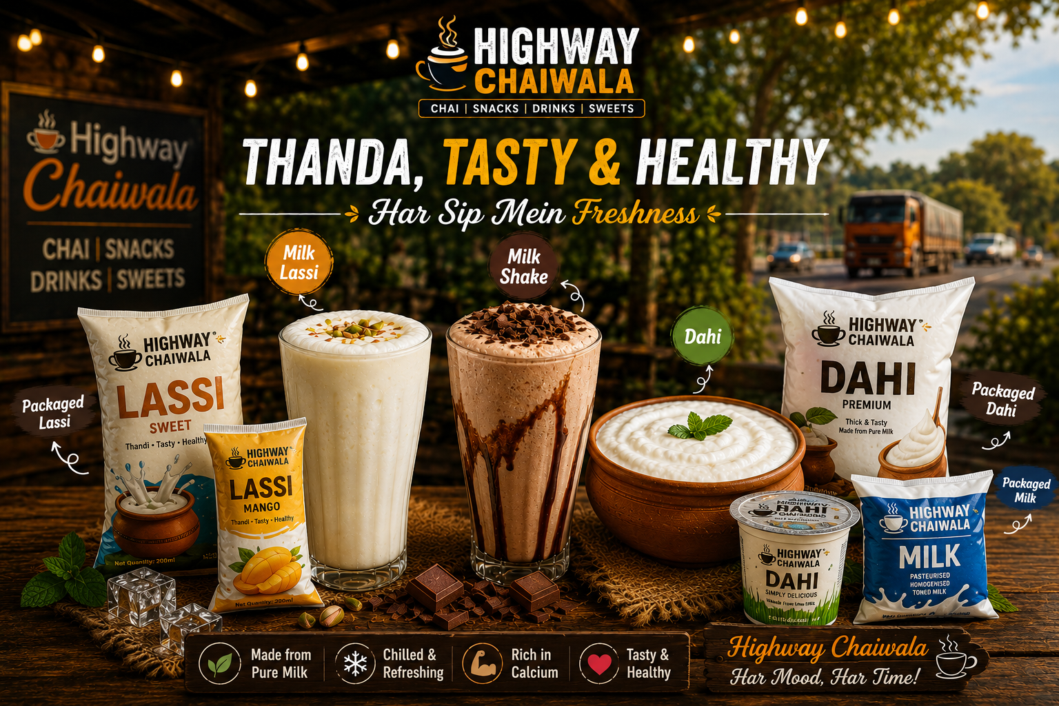 Milk, Lassi, MilkShake & Dahi